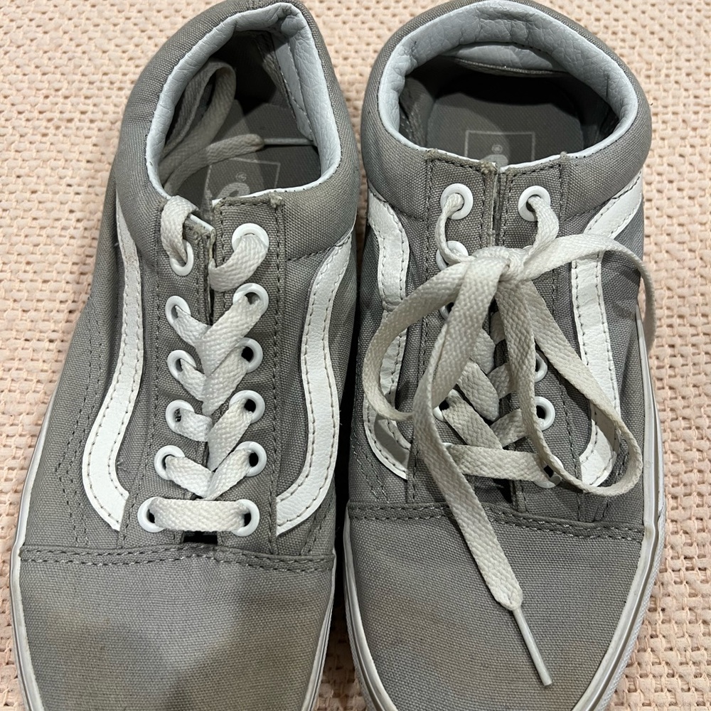 Vans Women Gray and White Sneakers